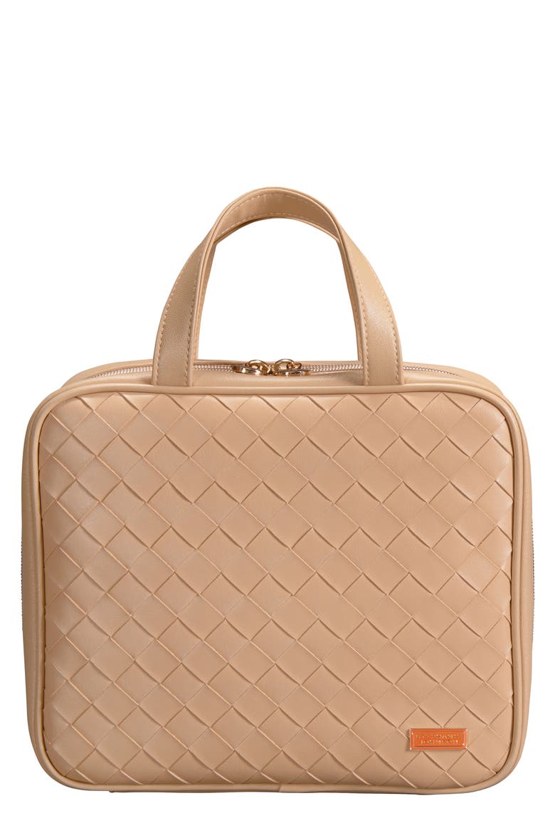 Belize Toasted Almond Martha Large Briefcase Cosmetics Case, Main, color, TOASTED ALMOND
