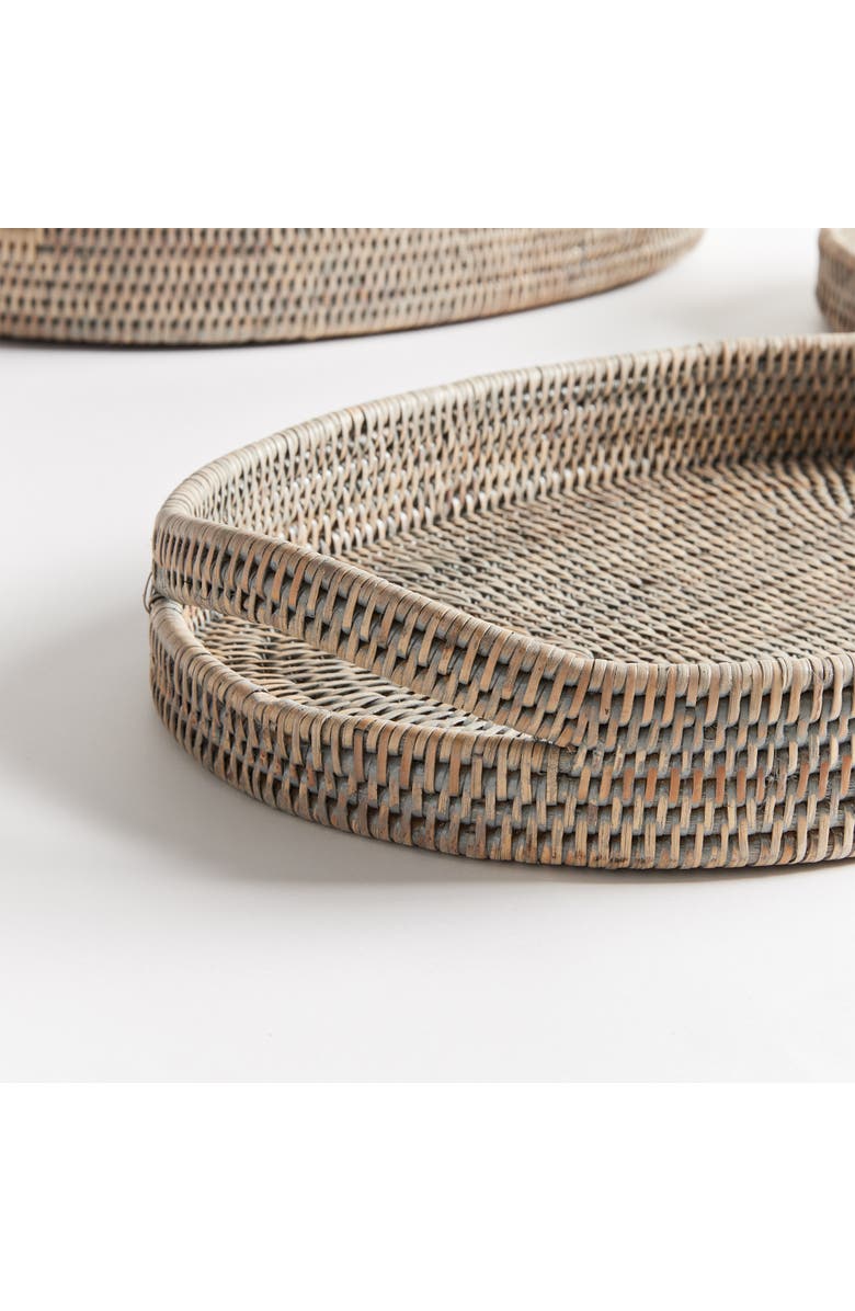Napa Home & Garden Burma Rattan Oval Serving Trays Set of 3, Alternate, color, Gray