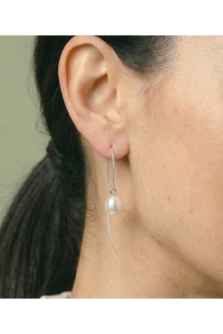 White Freshwater Pearl Bonnie Earrings, Alternate, color, Sterling Silver