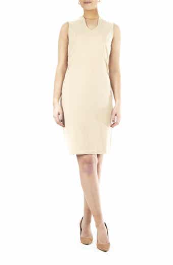 Nina Leonard U-Neck Sleeveless Sheath Dress