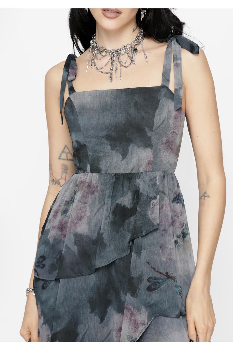 Ophelie Chiffon Tiered Maxi Dress, Alternate, color, Grey