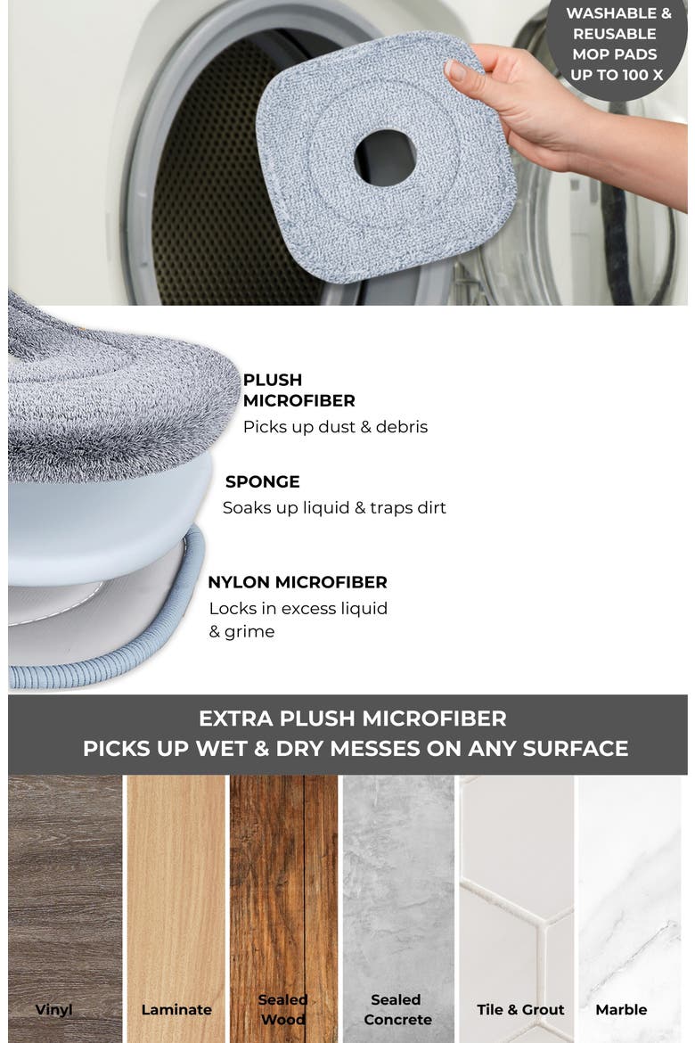 4-Pack Microfiber Mop Pad, Alternate, color, GRAY