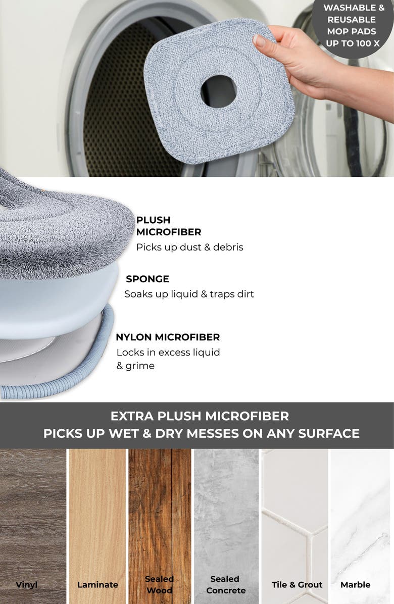 TRUE AND TIDY 4-Pack Microfiber Mop Pad, Alternate, color, 