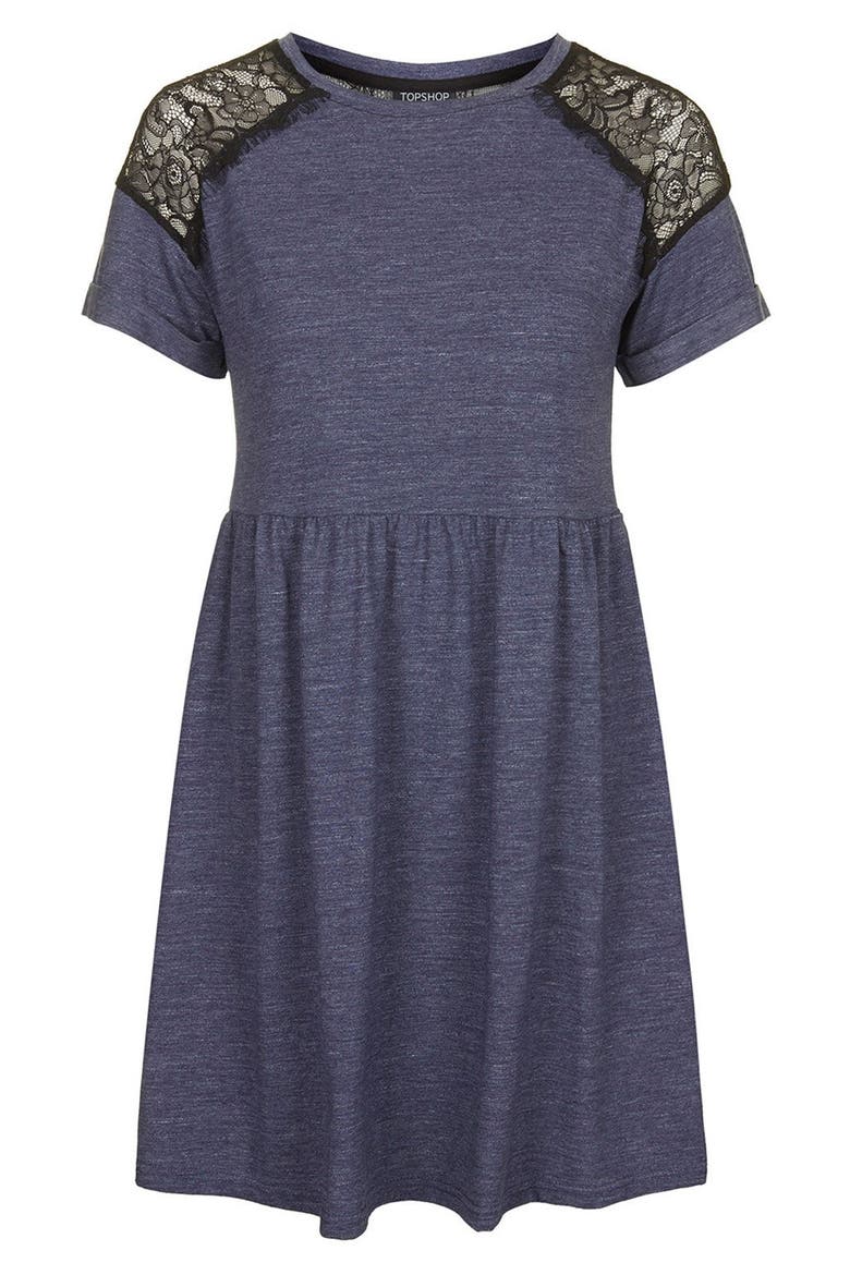 Lace Inset Dress, Alternate, color, NAVY BLUE