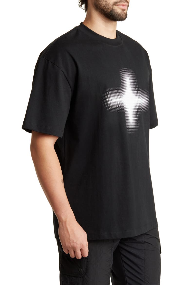T-Star Half Tone Graphic T-Shirt, Alternate, color, BLACK
