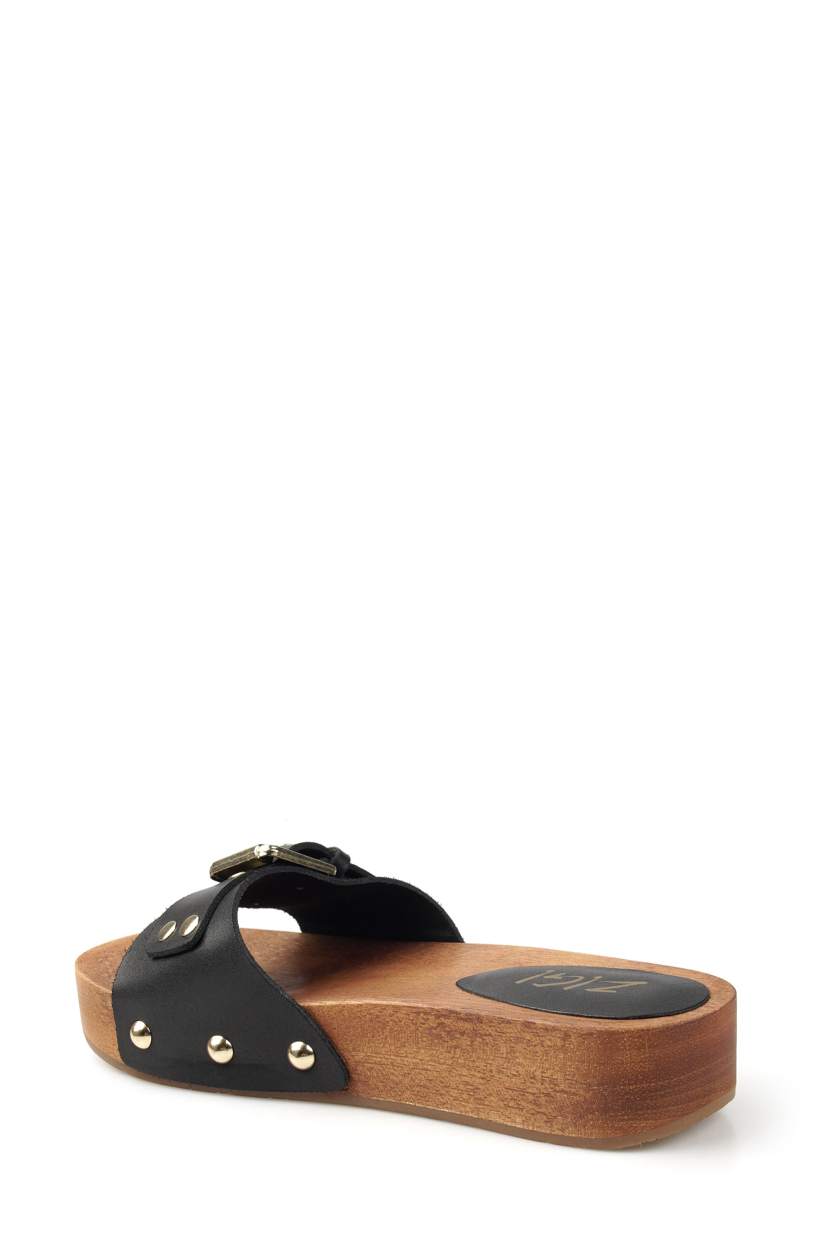Ninnah Leather Slide Sandal, Alternate, color, BLKLT