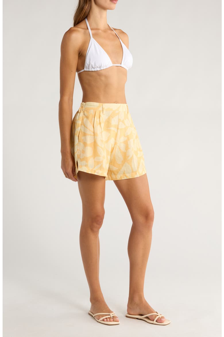 The Getaway Linen Cover-Up Shorts, Alternate, color, CREAMSICLE