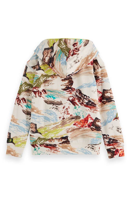Scotch & Soda Kids' Cotton Jersey Zip Hoodie In Multi