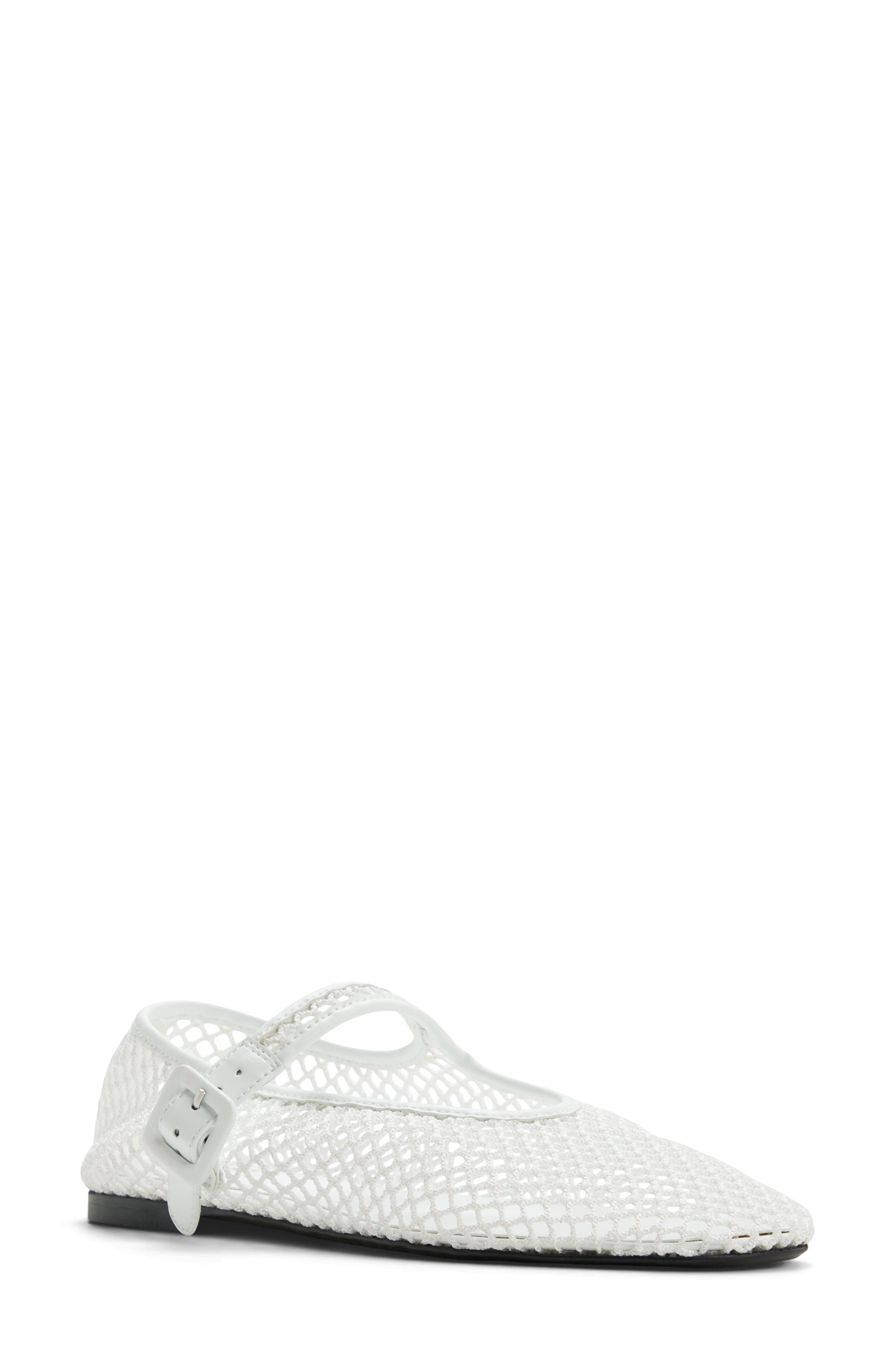ALDO Alisse Mesh Ballet Flat, Main, color, White