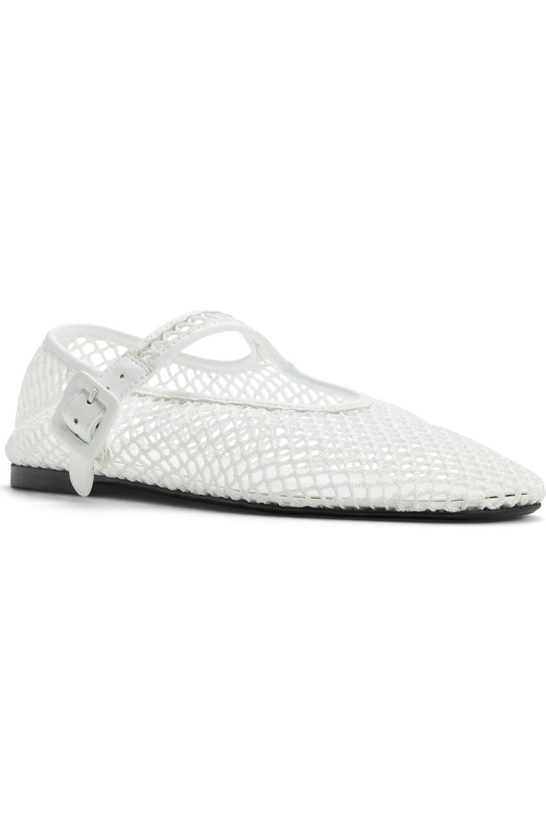 ALDO Alisse Mesh Ballet Flat, Main, color, White