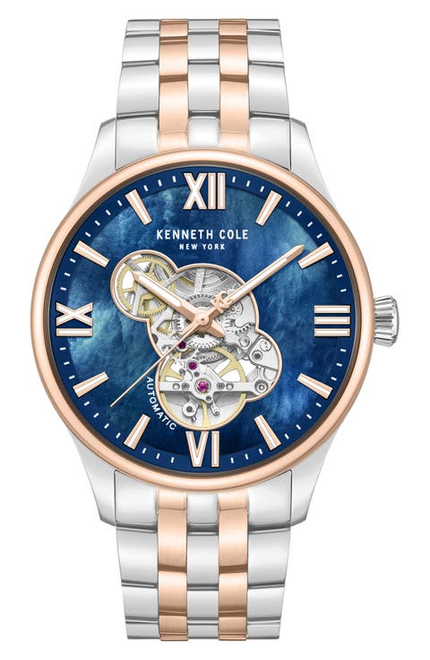 Varick Open Heart Automatic Bracelet Watch, 43mm