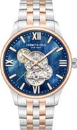 Kenneth Cole New York Varick Open Heart Automatic Bracelet Watch, 43mm