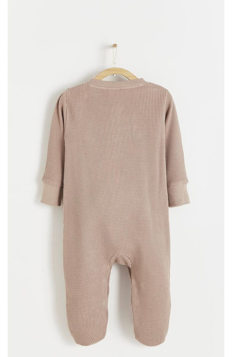 Babycottons Premium Cotton Waffle Footed Playsuit For Infant, Alternate, color,