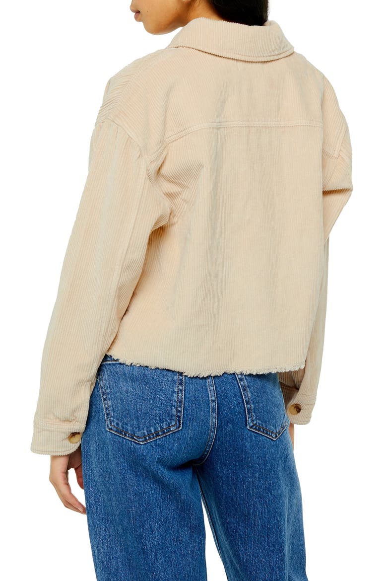 Raw Hem Corduroy Jacket, Alternate, color, CREAM