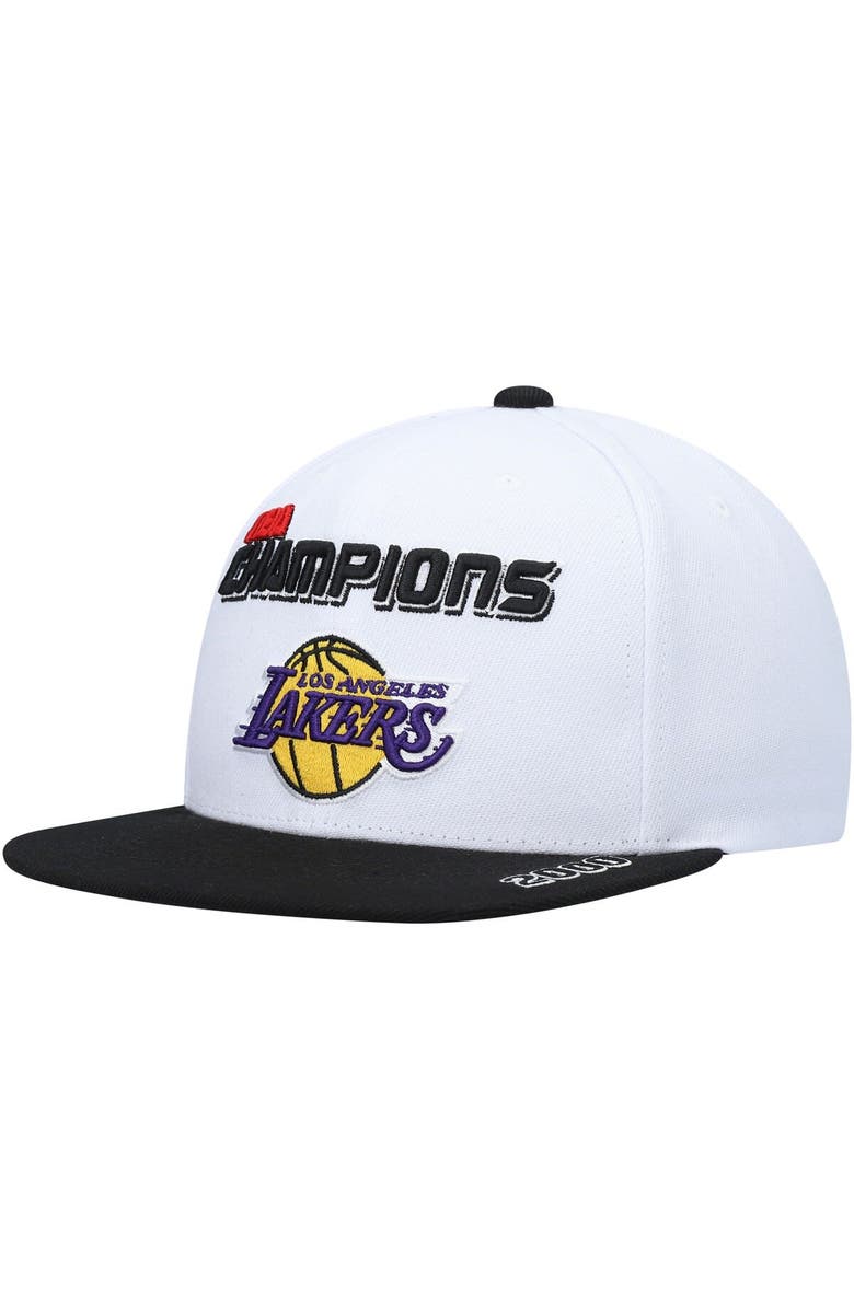 Mitchell & Ness Men's Mitchell & Ness White/Black Los Angeles Lakers 2000 NBA Finals Champions Snapback Hat, Main, color, 