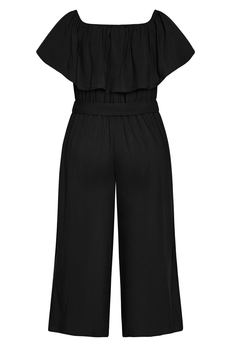 Sienna Off the Shoulder Jumpsuit, Alternate, color, BLACK