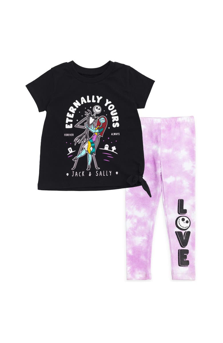 Disney Nightmare Before Christmas Sally T-Shirt & Leggings Set, Main, color, Black / Pink
