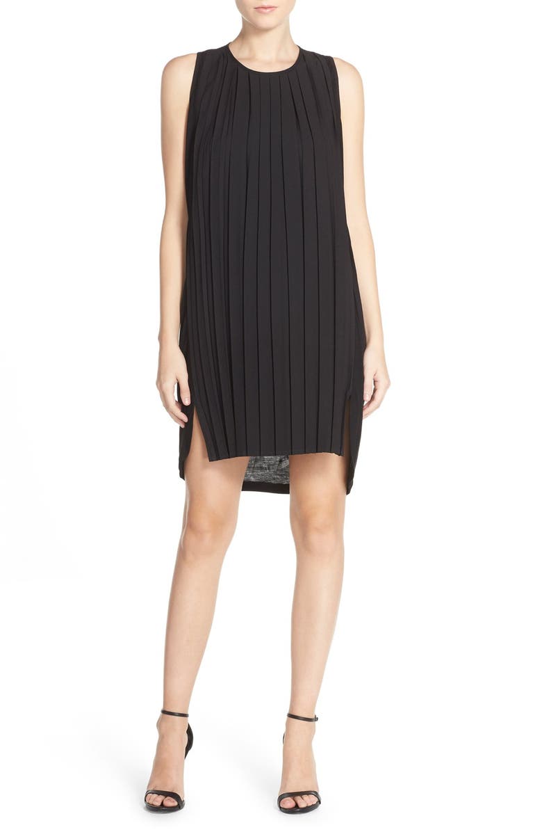 French Connection 'Polly' Pleated Sleeveless Shift Dress, Main, color, 