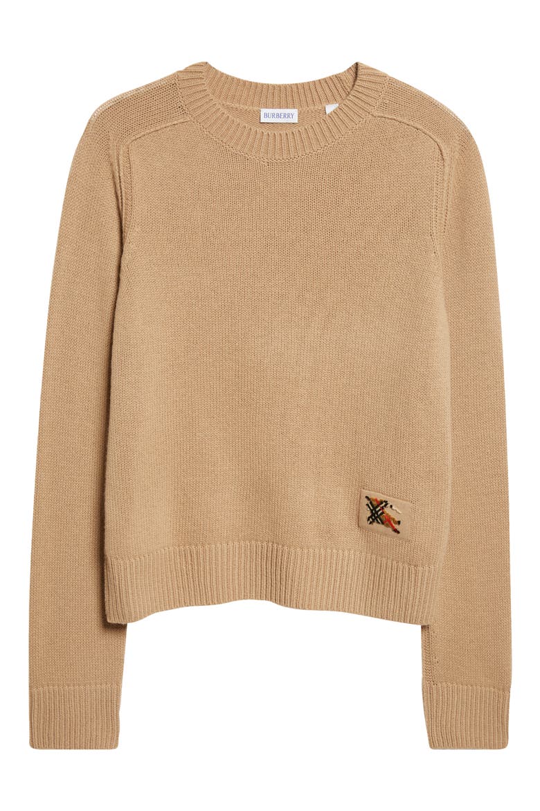 Janelle EKD Wool & Cashmere Crewneck Sweater, Alternate, color, CAMEL