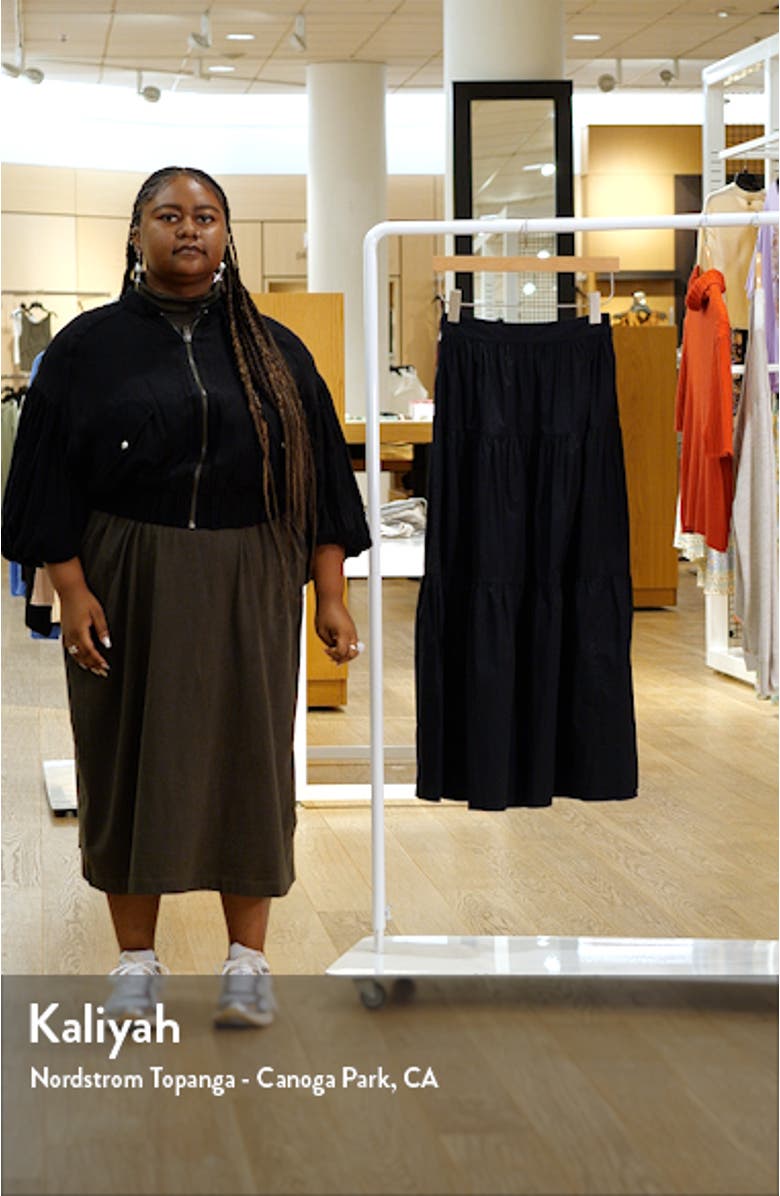 Tiered Stretch Cotton Maxi Skirt, sales video thumbnail