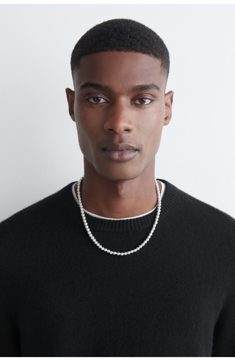 COS Beaded Necklace, Main, color, Silver