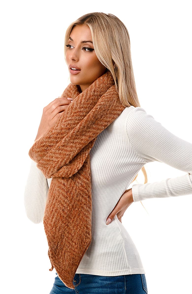 MARCUS ADLER Chevron Scarf, Alternate, color, Rust