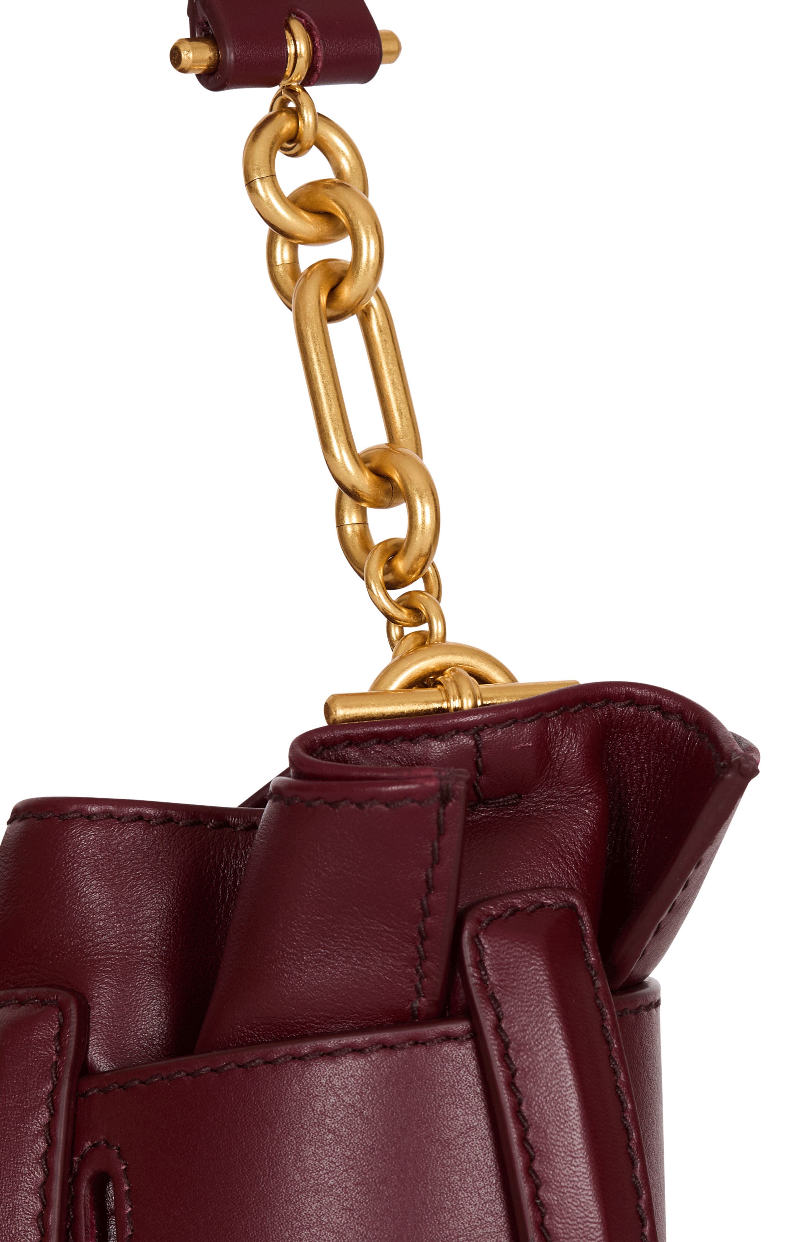 Balmain Mini Anthem Bag In Calfskin Leather, Alternate, color, Brown