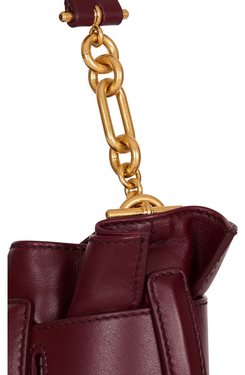 Balmain Mini Anthem Bag In Calfskin Leather, Alternate, color, Brown