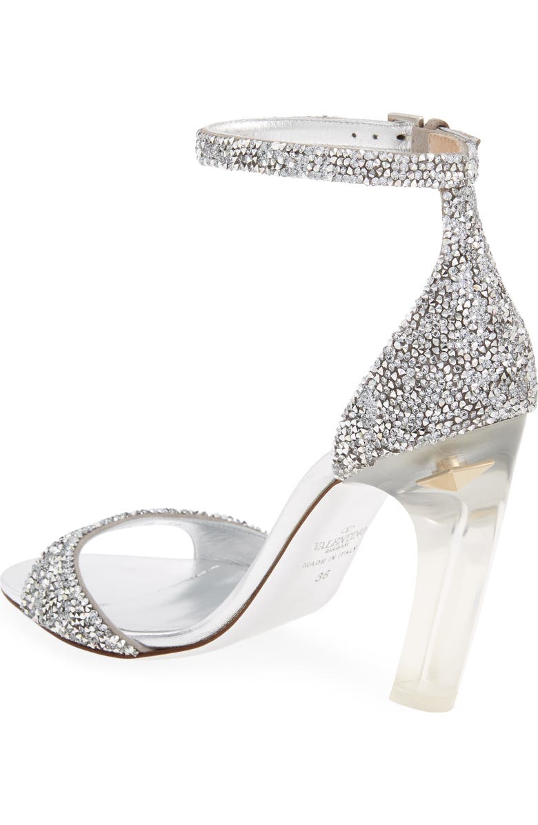 Valentino Garavani Crystal Embellished Clear Heel Sandal, Alternate, color,