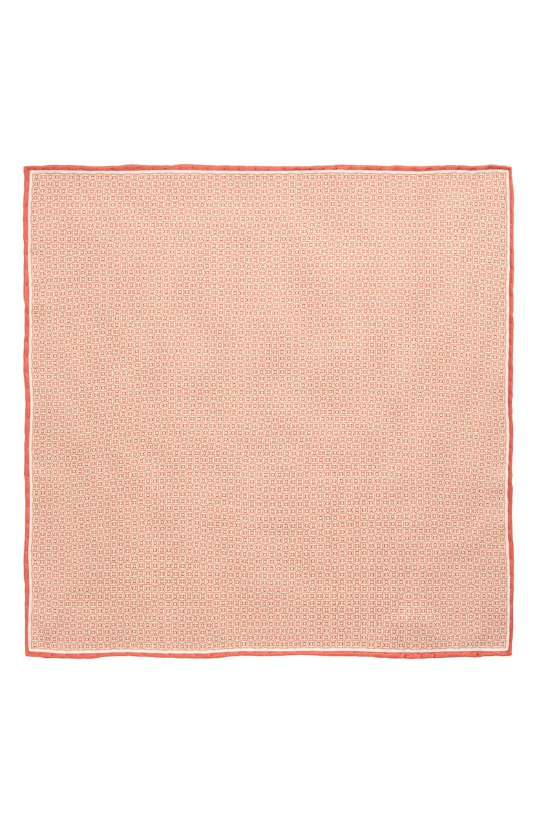 BOSS Geometric Silk Pocket Square, Alternate, color, Medium Red