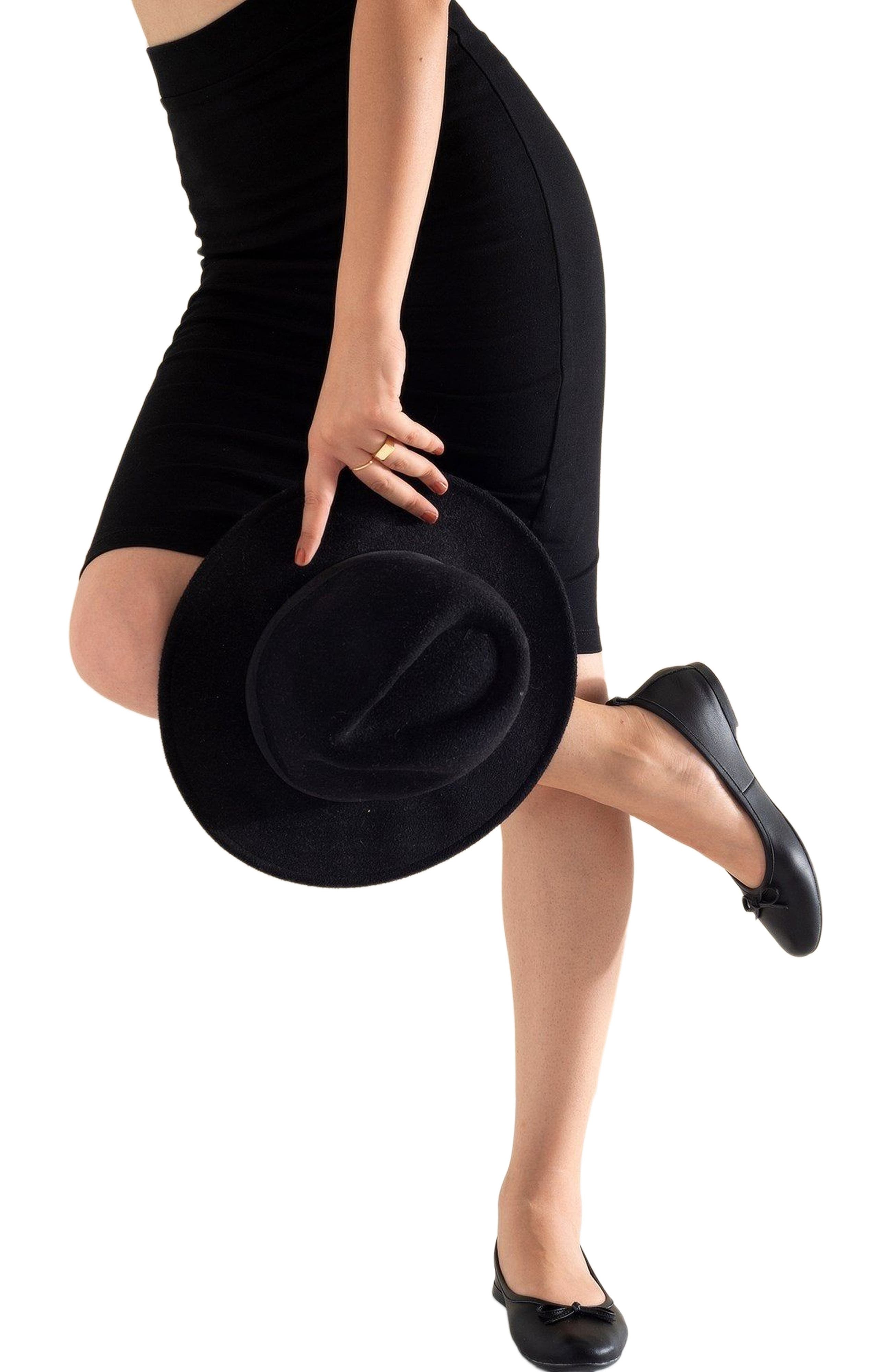 Forever & Always Shoes Florence Leather Ballerina Flats, Alternate, color, Black Leather