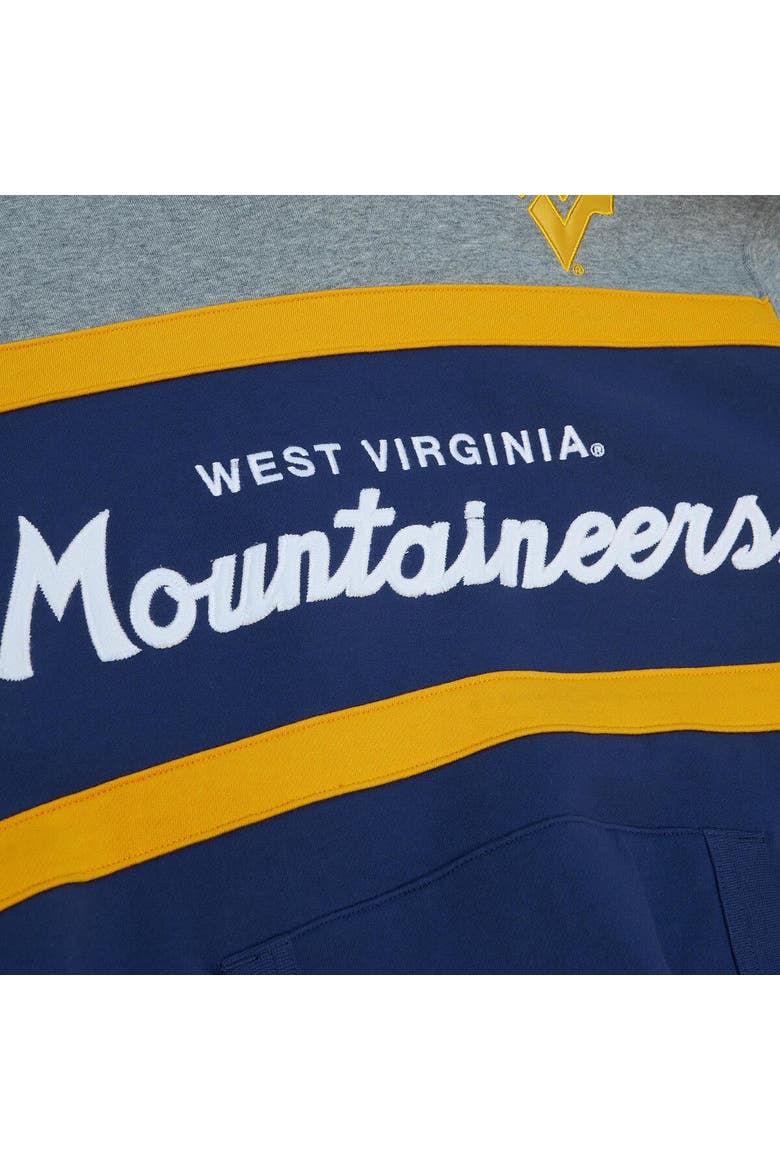 Men's Mitchell & Ness Navy West Virginia Mountaineers Head Coach Pullover Hoodie, Alternate, color, Navy