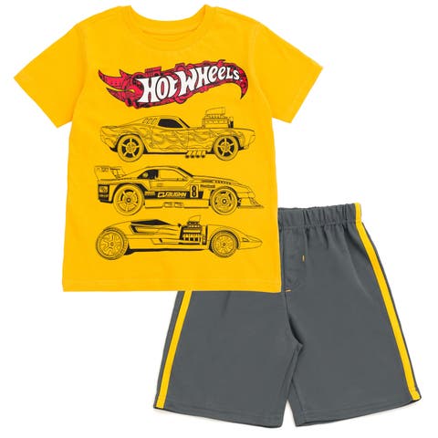 Athletic 2-Piece Short Sleeve Graphic Tee and Mesh Shorts Outfit