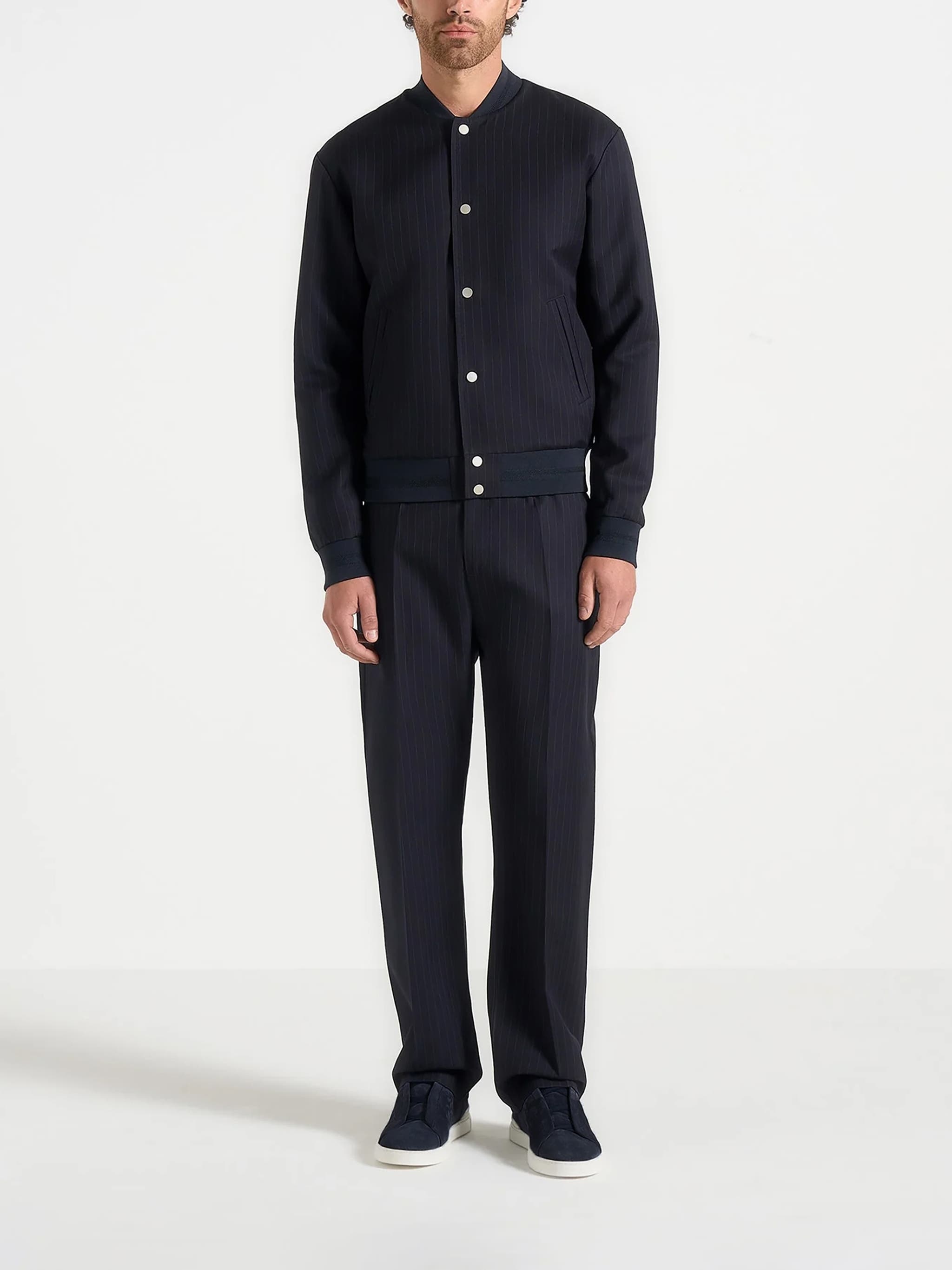 Savin Pinstripe Bomber Jacket - image 2