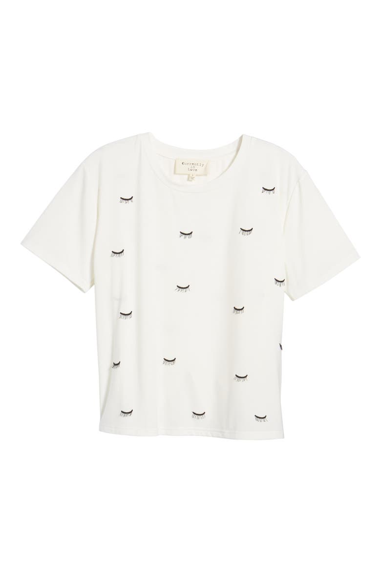 Embroidered Eyelash Tee, Alternate, color, OFF WHITE