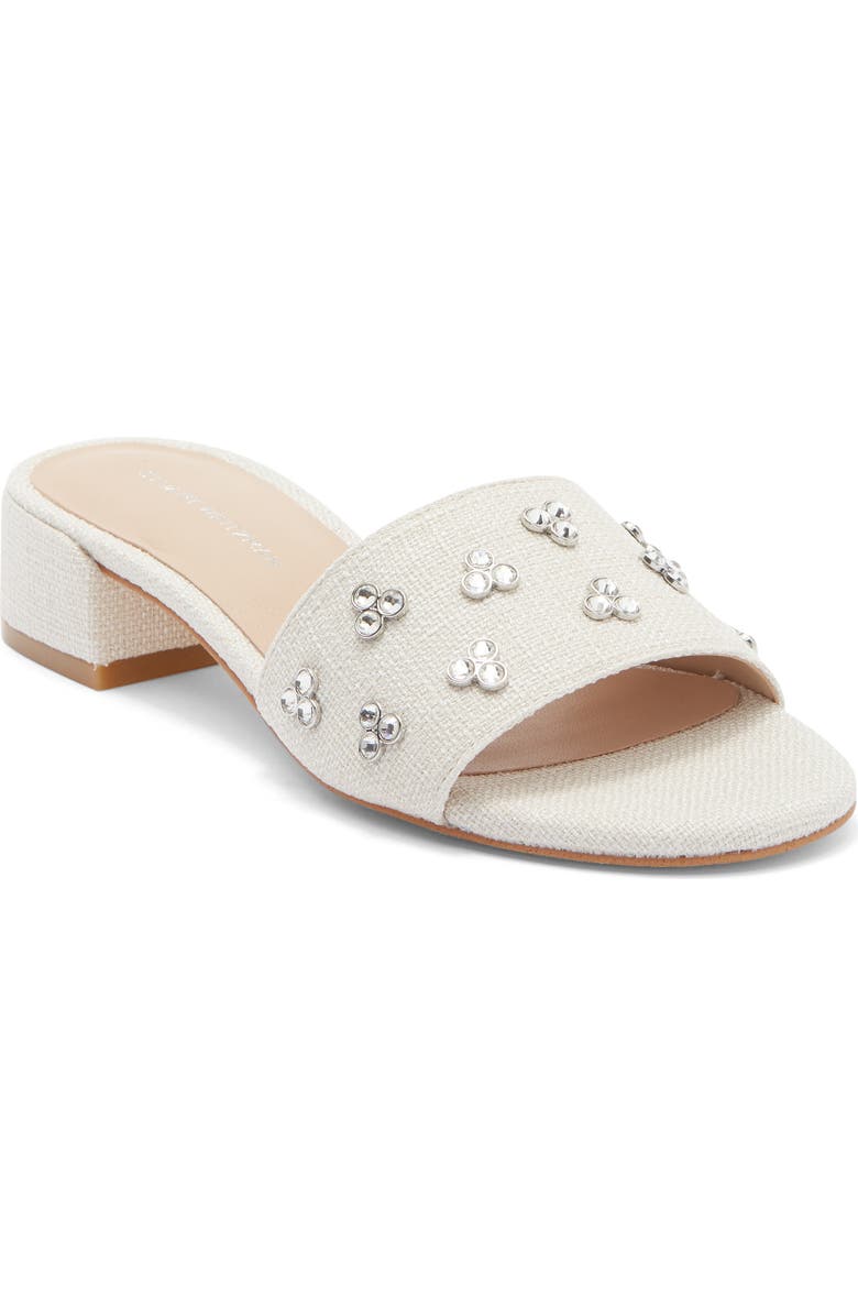 Stuart Weitzman Tammy Crystal Slide Sandal, Main, color, Cream.