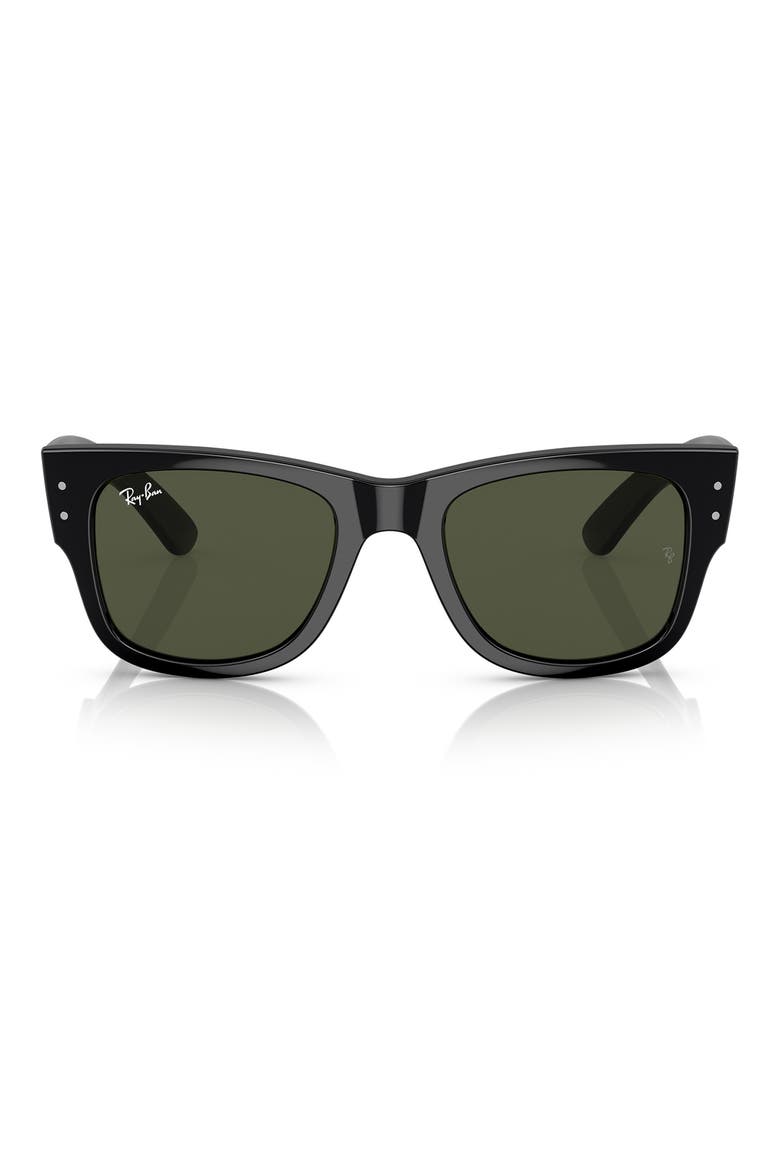 Mega Wayfarer 51mm Square Sunglasses, Main, color, BLACK