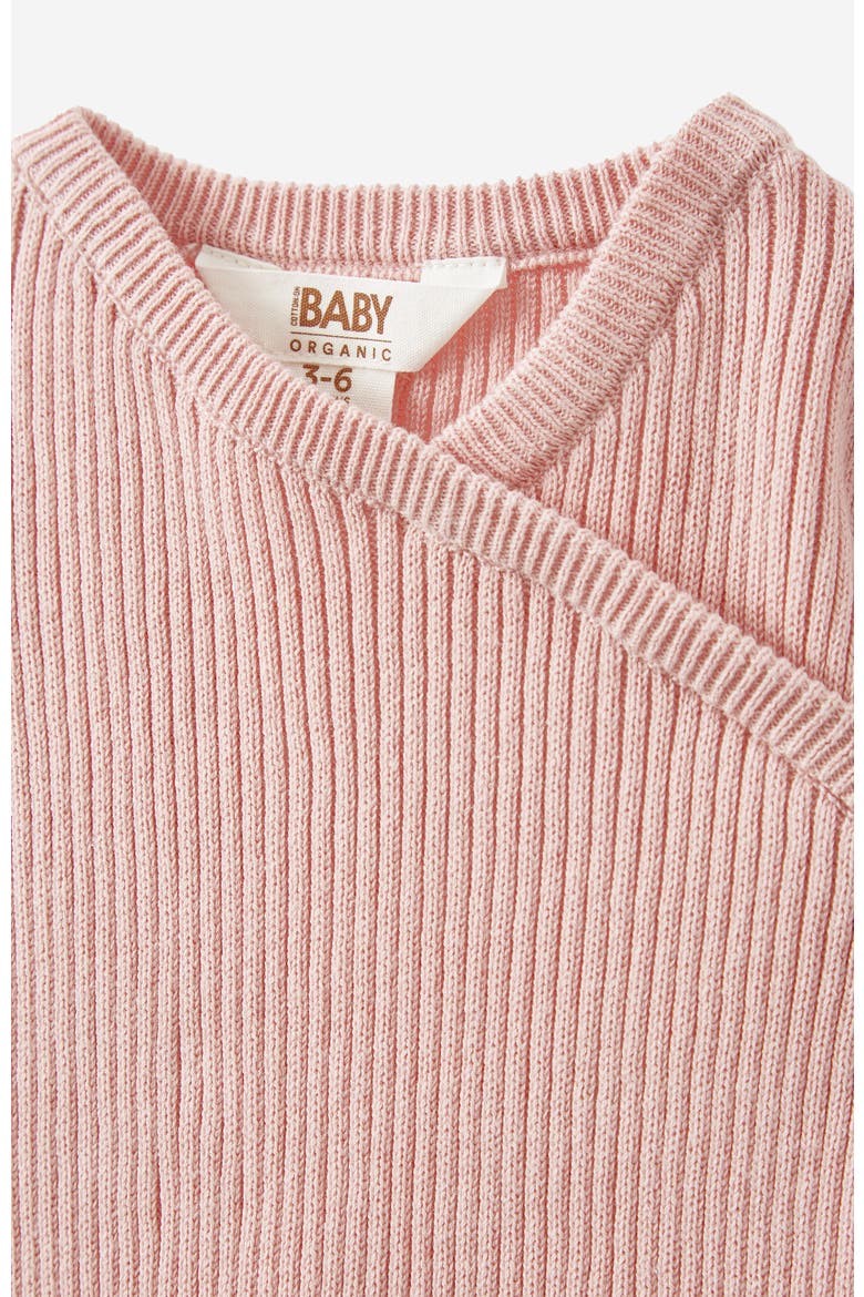 Organic Rib Knit Cross Over Tie Bubbysuit, Alternate, color, Zephyr