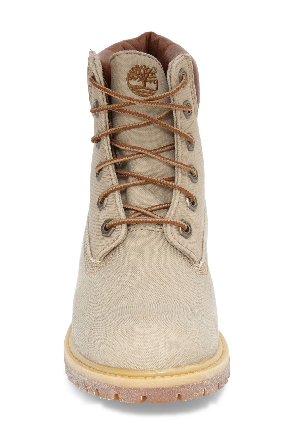 '6 Inch Premium' Waterproof Boot, Alternate, color, BEIGE CANVAS