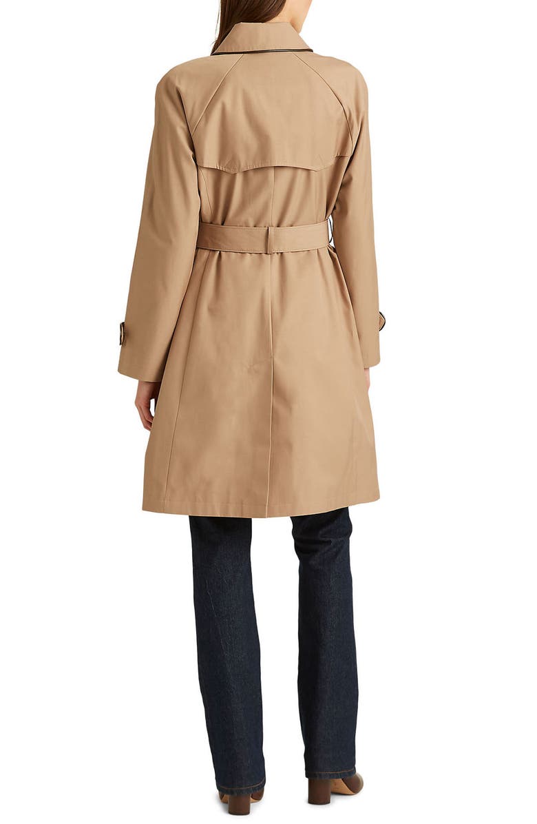 Lauren Ralph Lauren Water Repellent Cotton Blend Belted Trench Coat, Alternate, color, 