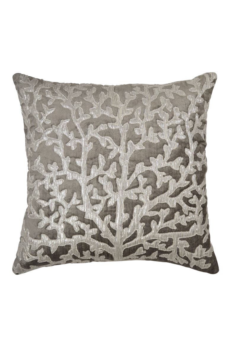 Tree of Life Appliqué Accent Pillow, Main, color, GREY