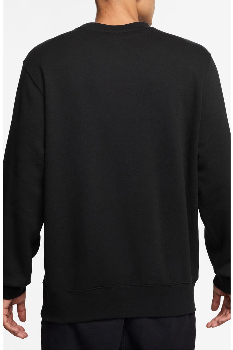 Club Brushed Fleece Crewneck Sweatshirt, Alternate, color, BLACK/ WHITE