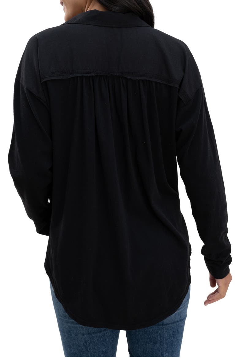 Paige Button-Up Shirt, Alternate, color, BLACK