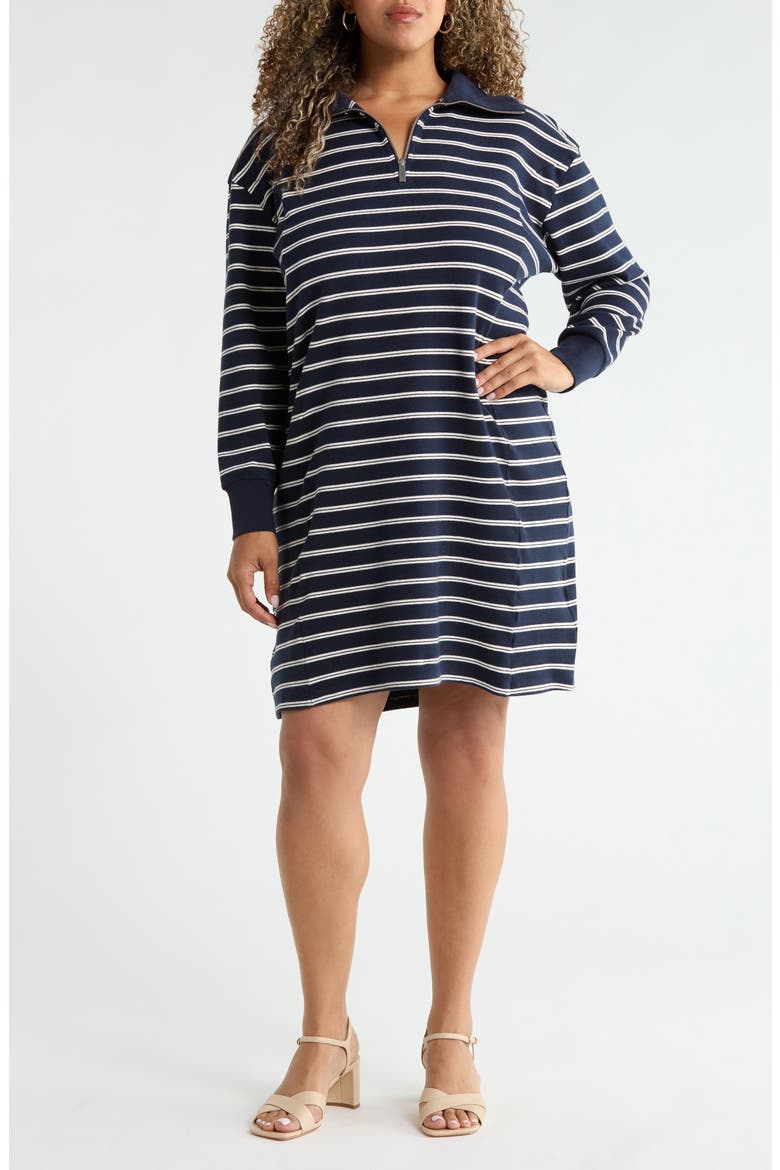 Stripe Travel Minidress, Main, color, NAVY IVORY SABRINA STRIPE