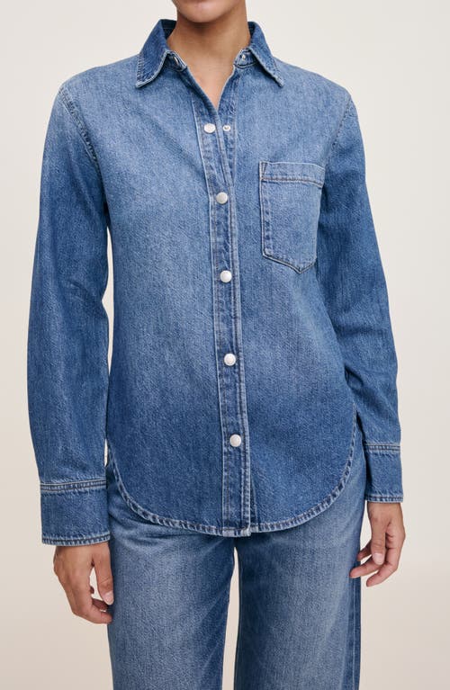 Dl1961 Faye Oversize Denim Button-up Shirt In Blue