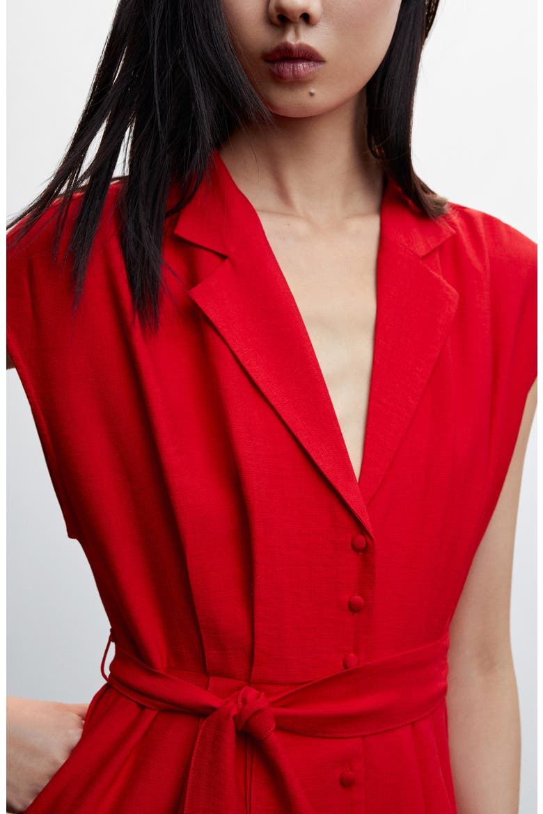 Tie Waist Shirtdress, Alternate, color, RED
