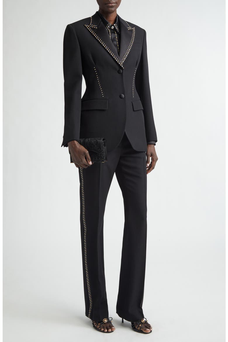 Wool Grain de Poudre Jacket, Alternate, color, BLACK