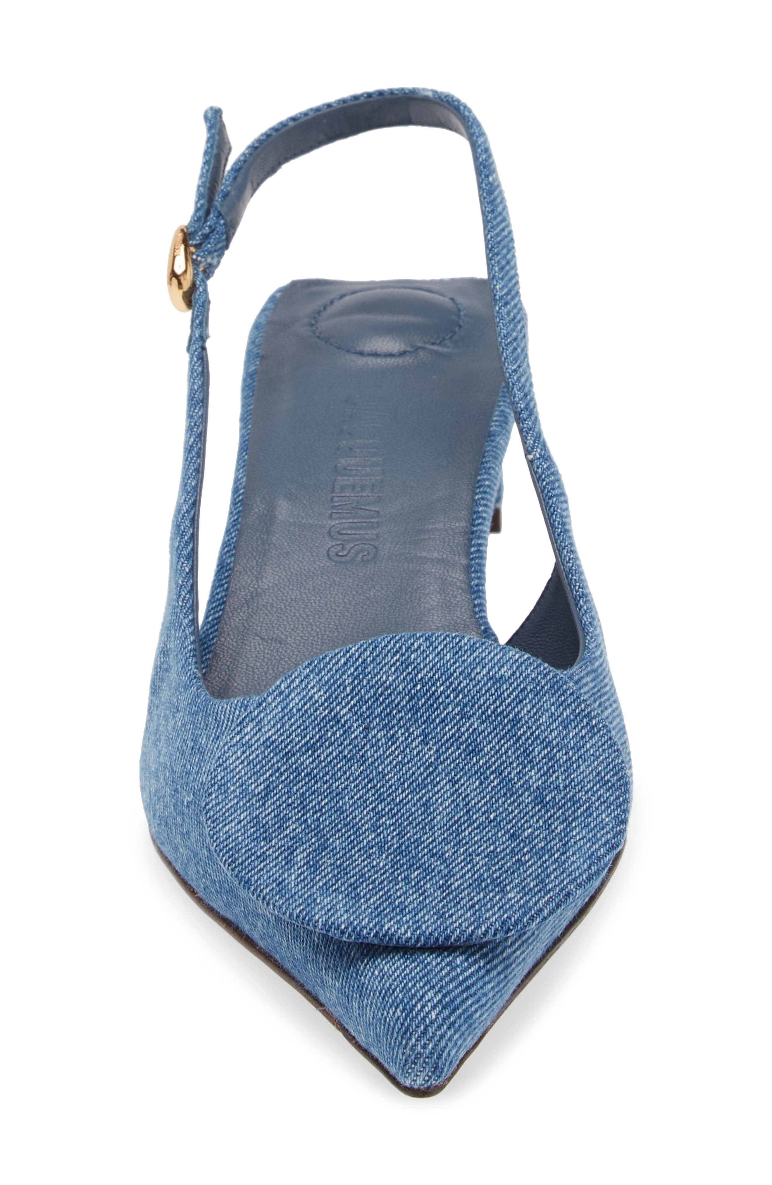 Mismatched Pointed Toe Slingback Pumps, Alternate, color, BLUE