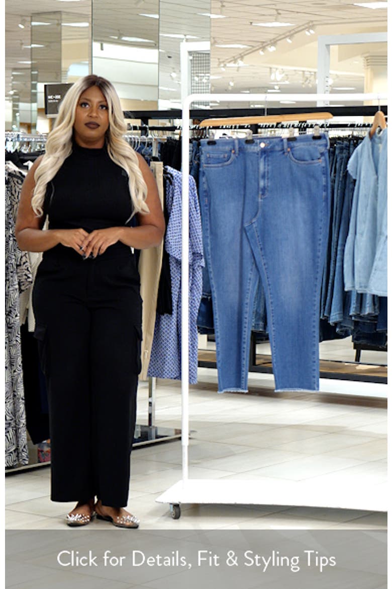 Billie Frayed High Waist Ankle Mini Bootcut Jeans video