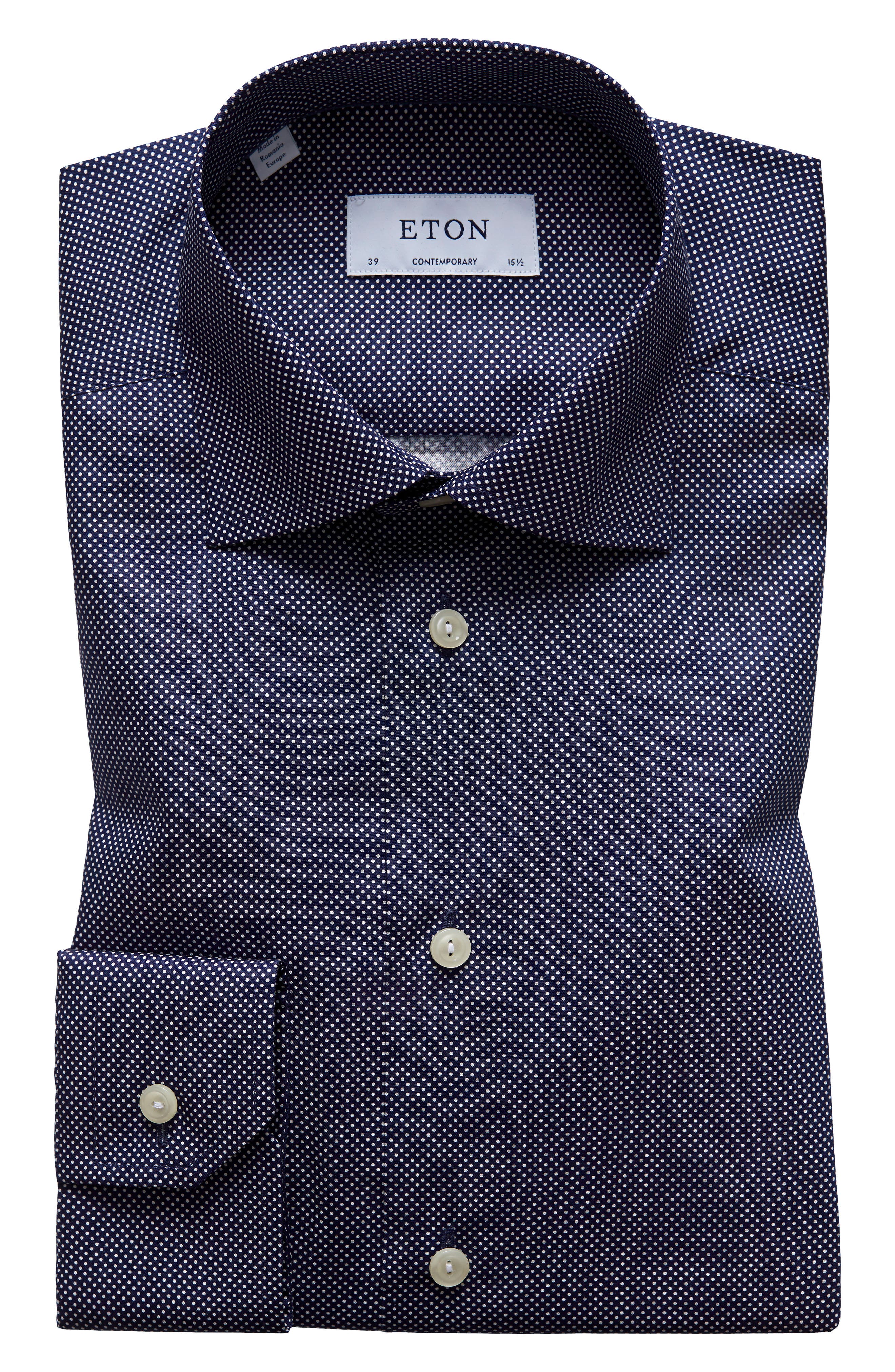 Eton Contemporary Fit Signature Polka Dot Dress Shirt (Men) | Nordstromrack